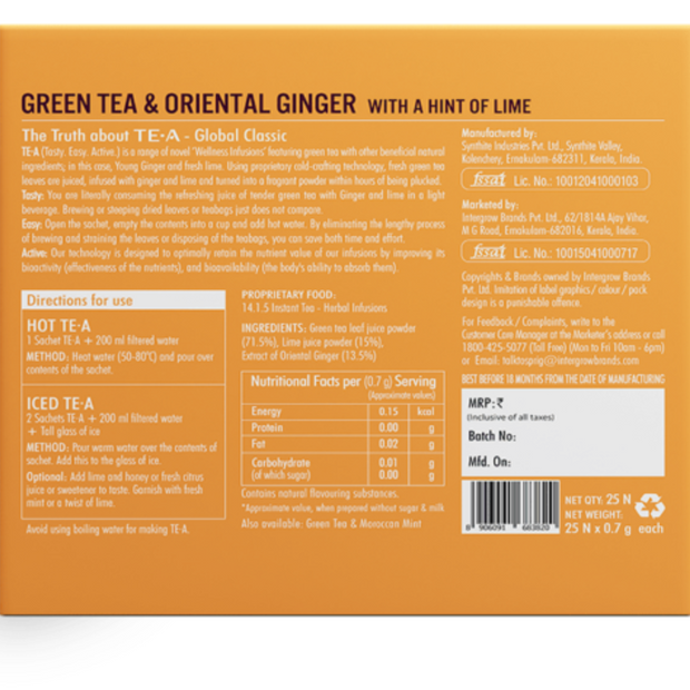 SPRIG GREEN TEA ORIENTAL WITH GINGER – PACK OF 25